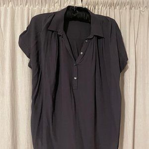 Dark Purple Short-Sleeved Madewell Blouse